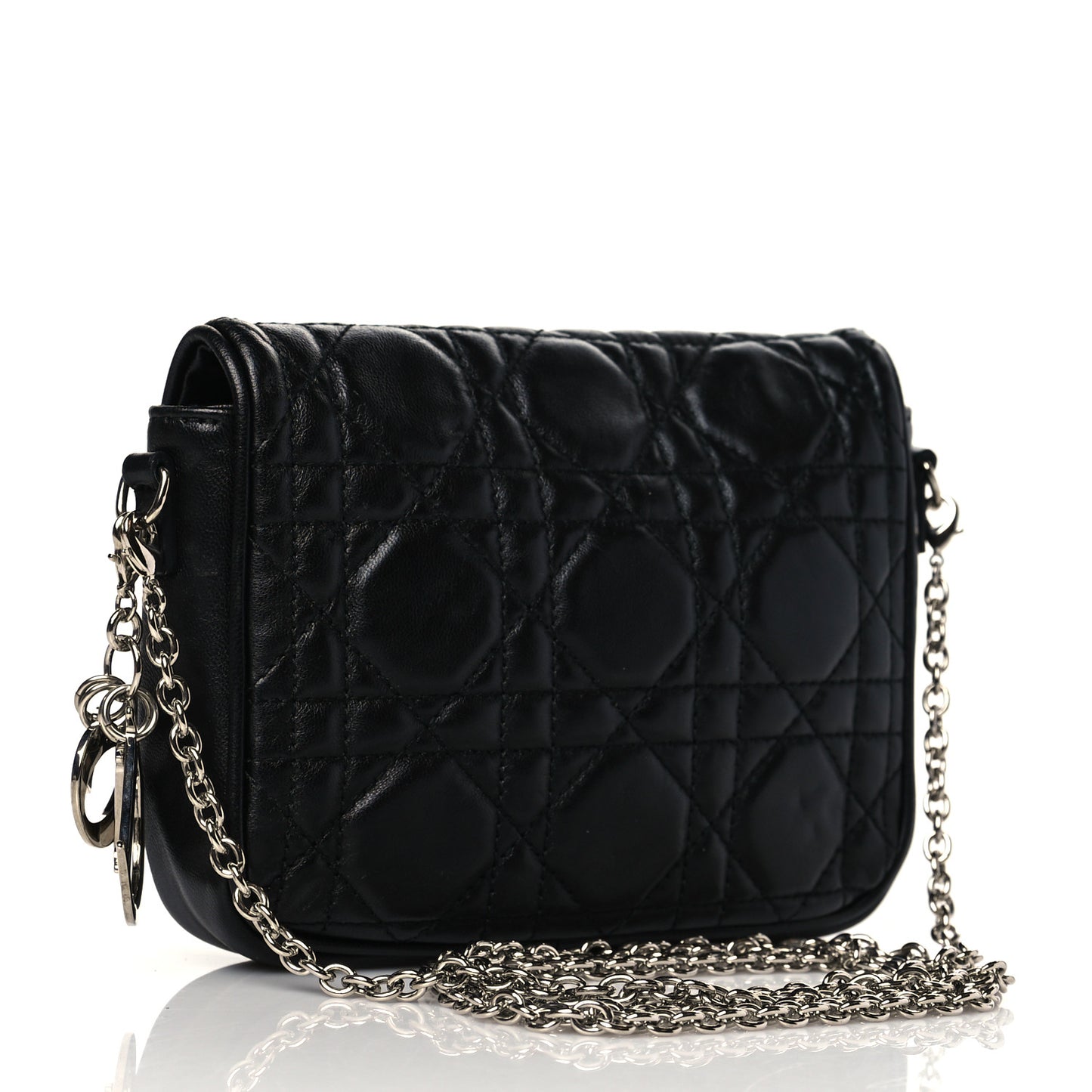 Lambskin Cannage Lady Dior Pochette Black