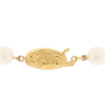 Tiffany 18K Yellow Gold 6-6.5mm Pearl Signature Necklace 3 of 5
