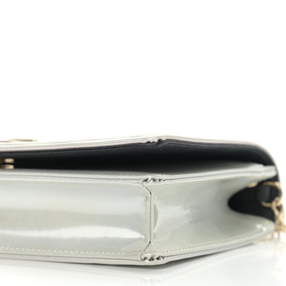 Christian Dior Patent Micro-Cannage Diorama Wallet on Chain Pouch White 11 of 13