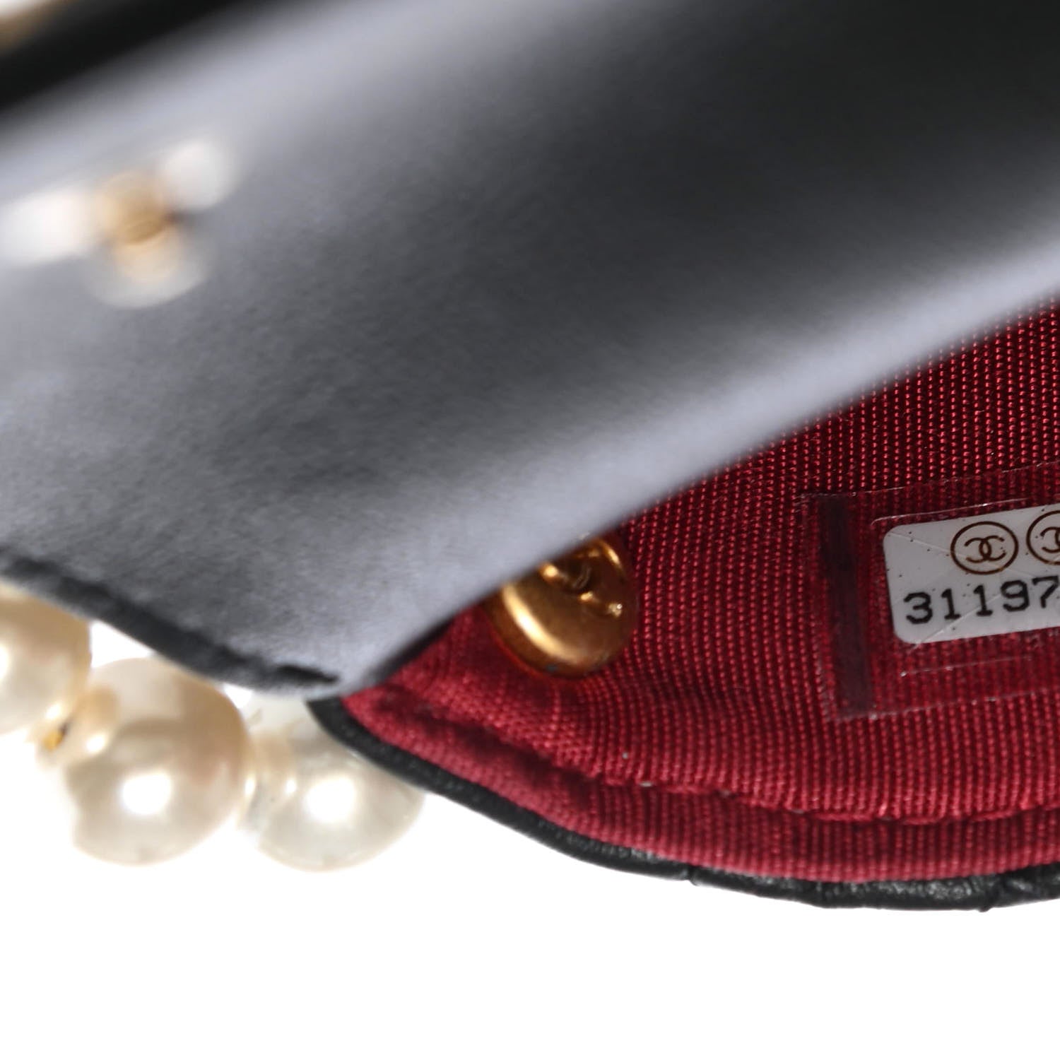 Chanel Calfskin Quilted About Pearls Card Holder Flap With Chain Black 8 of 12