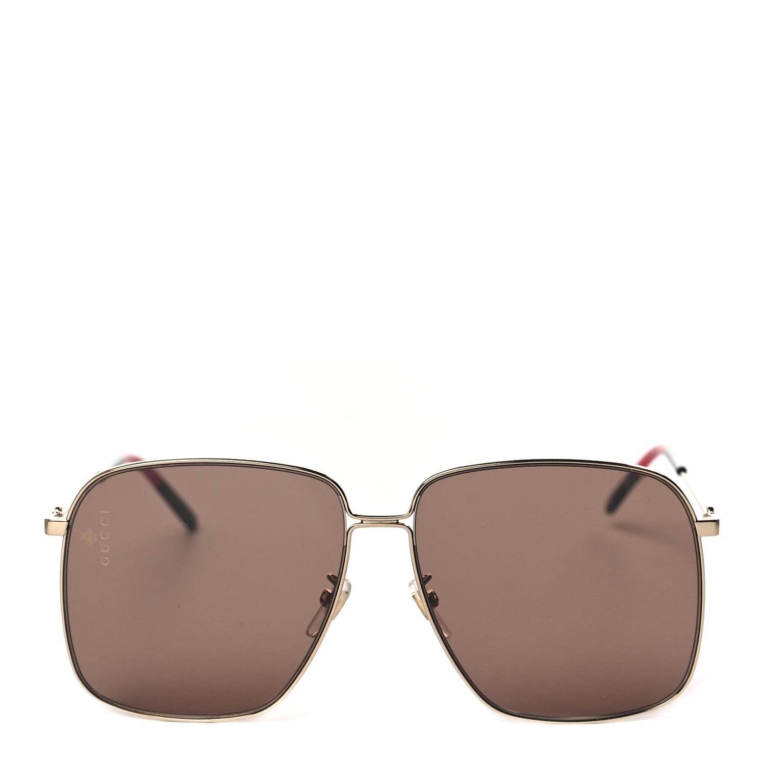 Gucci Web Rectangular Frame Interlocking G Sunglasses GG0394S Green Red 2 of 6