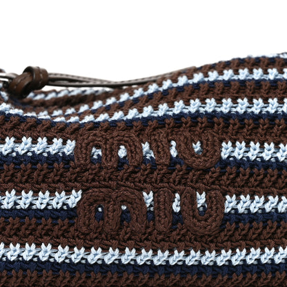 Miu Miu Fabric Crochet Mini Spirit Bag Cacao Celeste 7 of 9