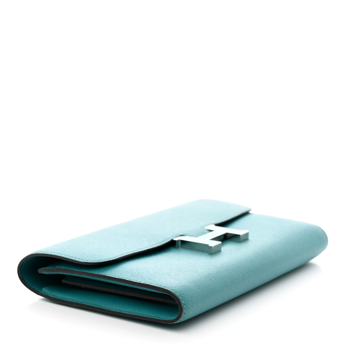 Epsom Enamel Constance Long Wallet Bleu Paon