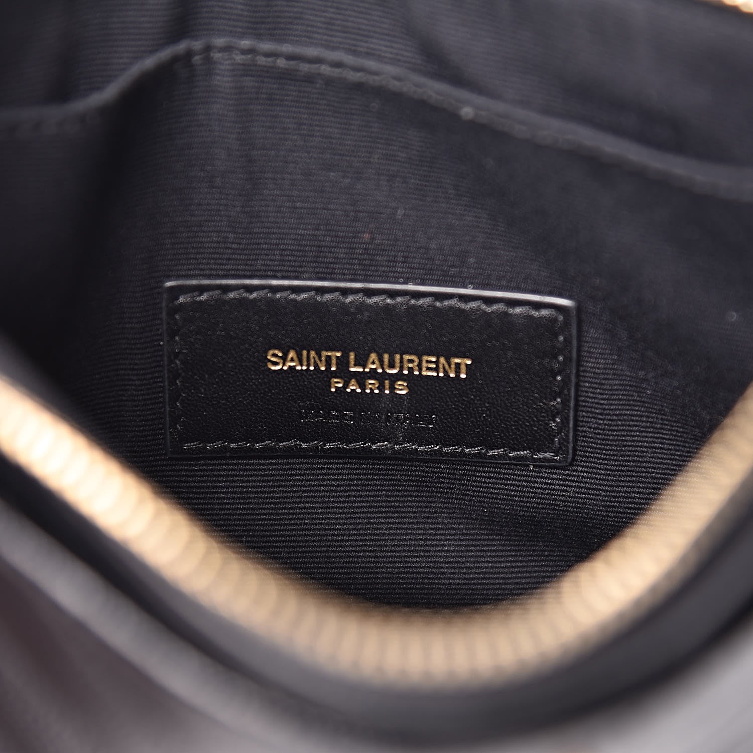 Saint Laurent Grain De Poudre Chevron Monogram Bill Pouch Black 6 of 10