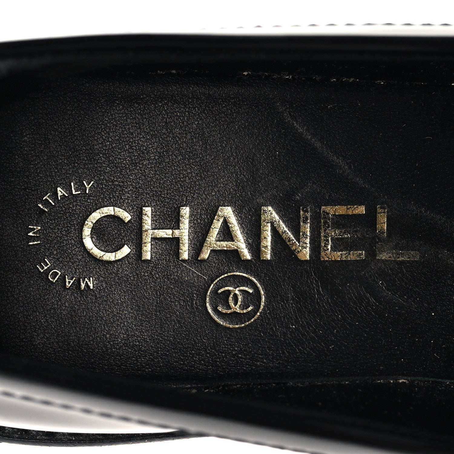 Chanel Shiny Calfskin Quilted CC Mocassin Loafers 37 Black 9 of 10
