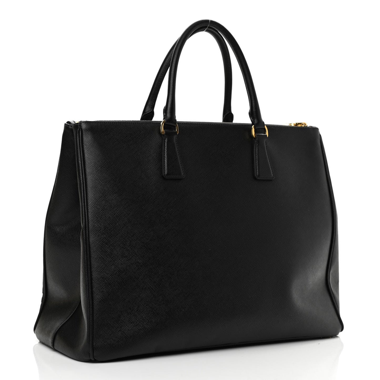 Saffiano Large Galleria Double Zip Tote Black