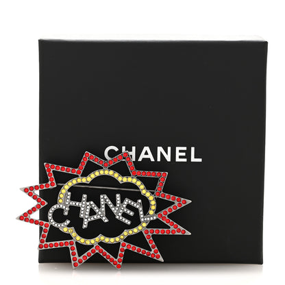 Chanel Ruthenium Crystal CC Brooch Red Yellow 4 of 4