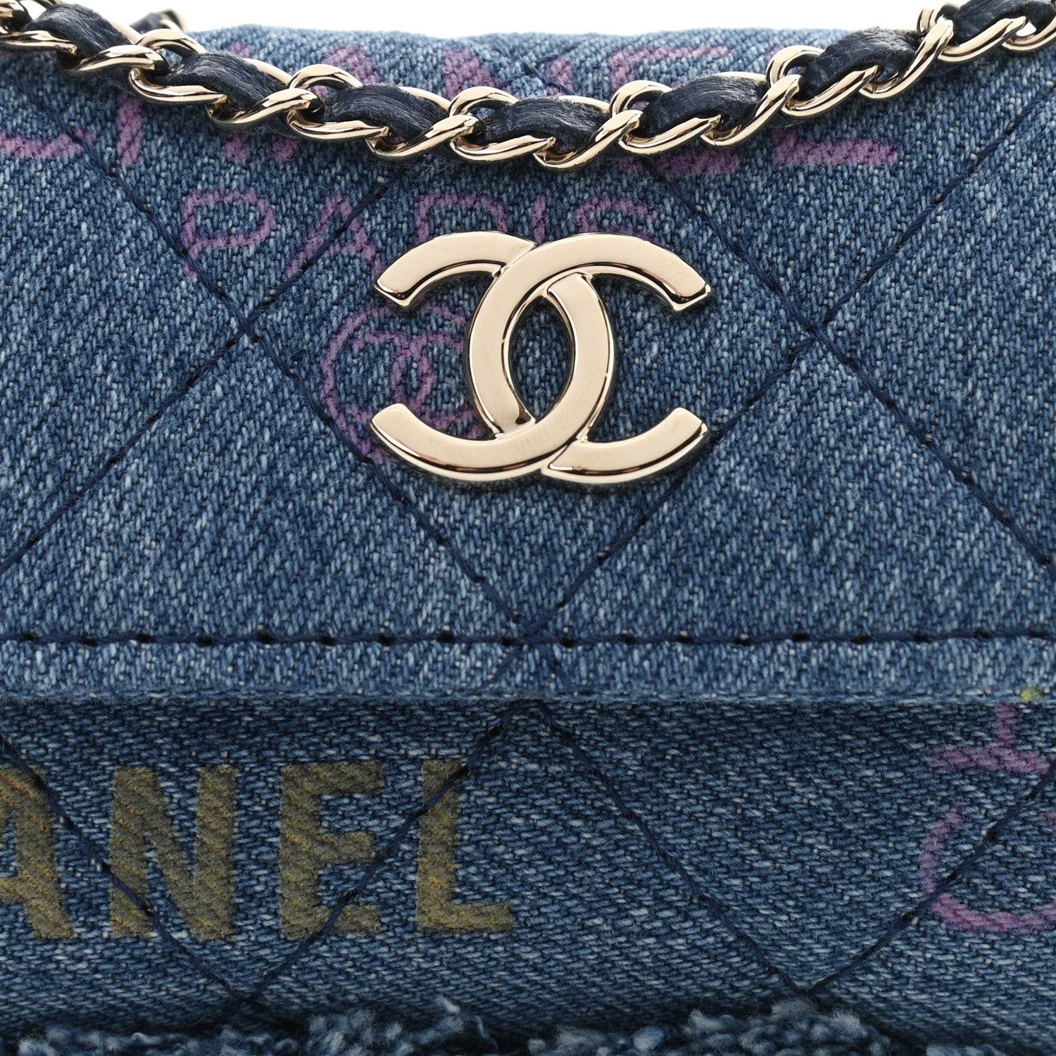 Chanel Denim Quilted Denim Mood Belt Bag Blue Multicolor 8 of 11