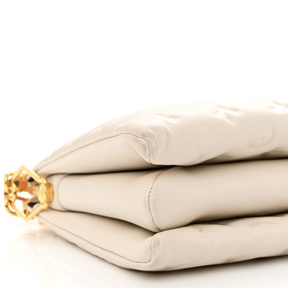 Louis Vuitton Lambskin Embossed Monogram Coussin PM Beige Cream 9 of 11