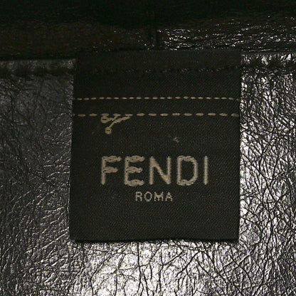 Fendi Vitello Liberty Glossy Lambskin F is Fendi Perforated Small Mon Tresor Bucket Bag Sand Mimosa Black 7 of 10