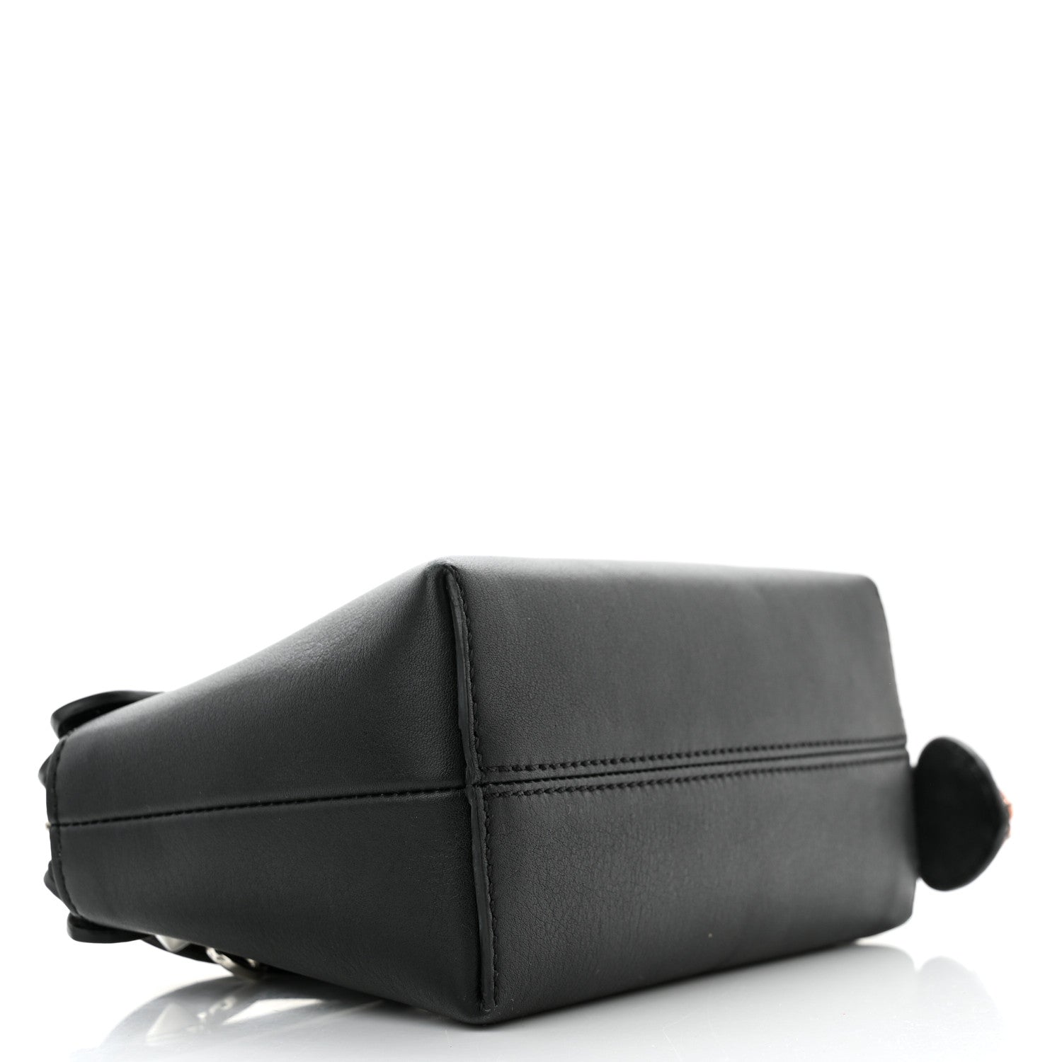 Fendi Vitello Dolce Crystal Heart Croc Tail Mini By The Way Boston Bag Black Rosso 4 of 13