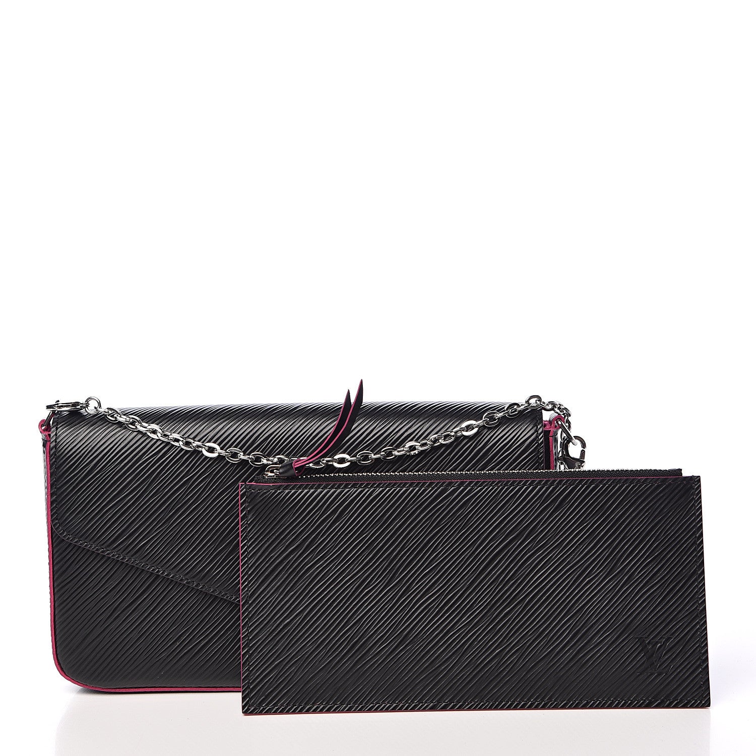 Louis Vuitton Epi Pochette Felicie Black Hot Pink 3 of 13