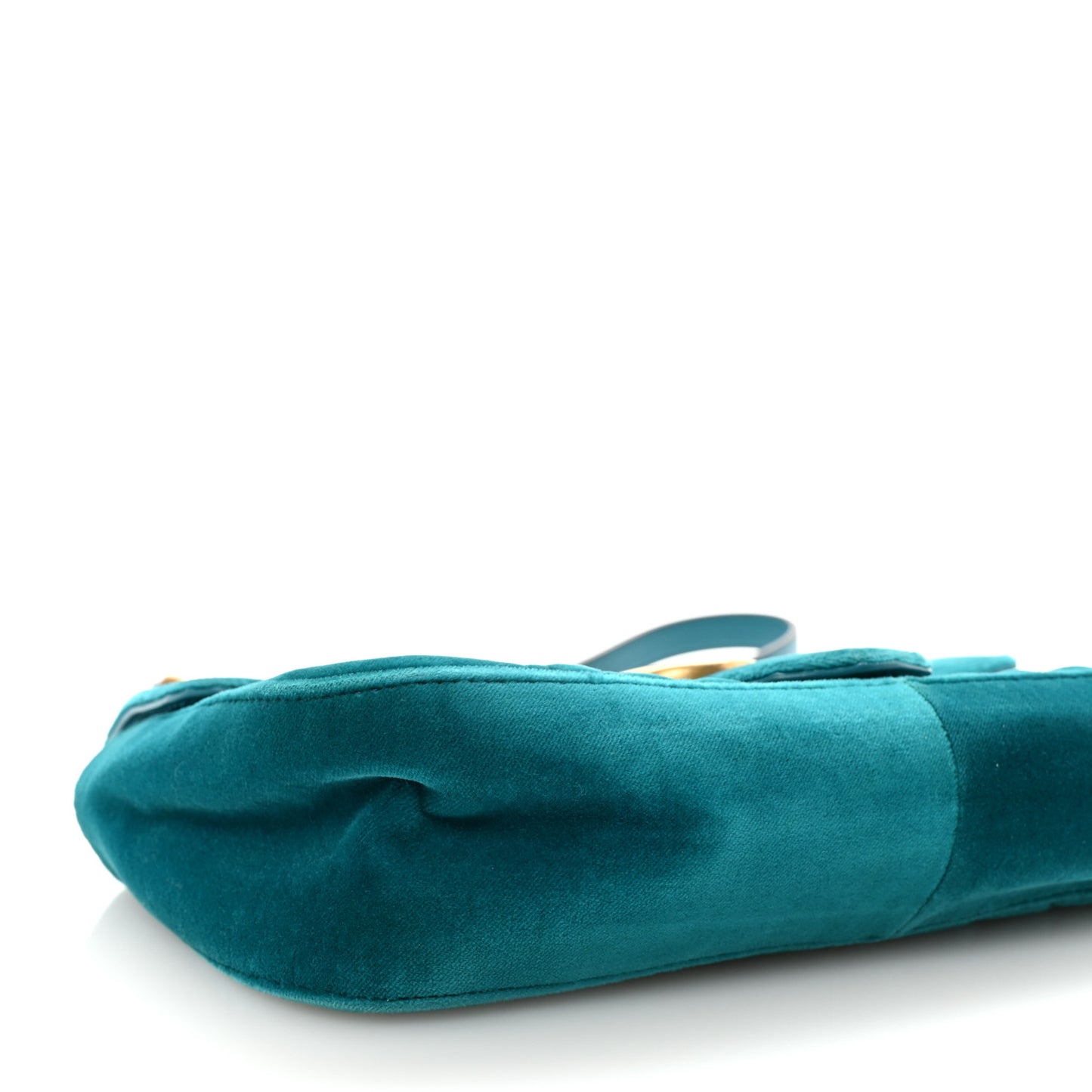 Velvet Matelasse Small GG Marmont Shoulder Bag Pavone Cyan