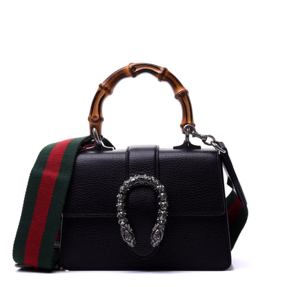Gucci Dollar Calfskin Crystal Web Mini Dionysus Bamboo Top Handle Bag Black Black Diamond 1 of 11