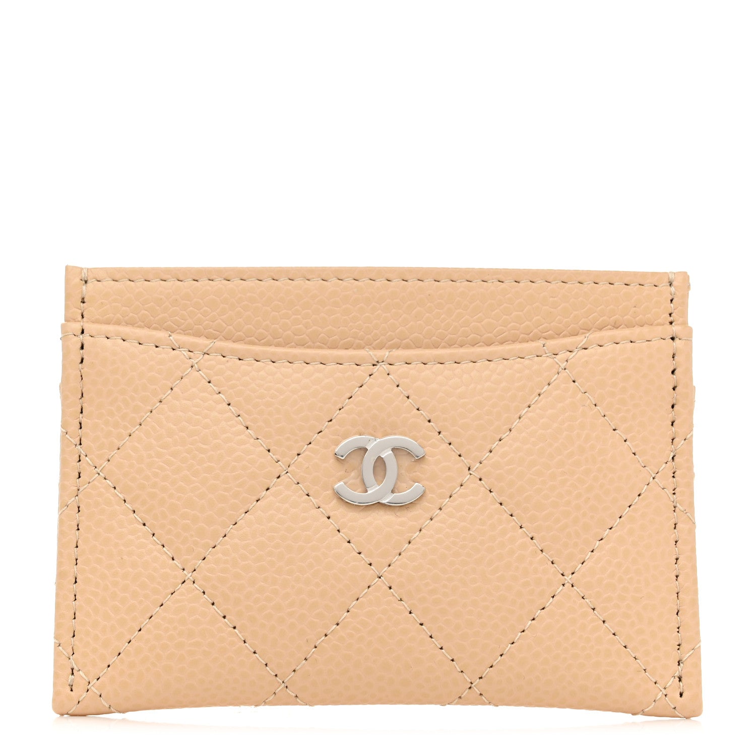 Chanel Caviar Quilted Card Holder Beige 1 of 9