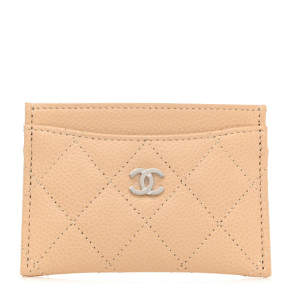 Chanel Caviar Quilted Card Holder Beige 1 of 9