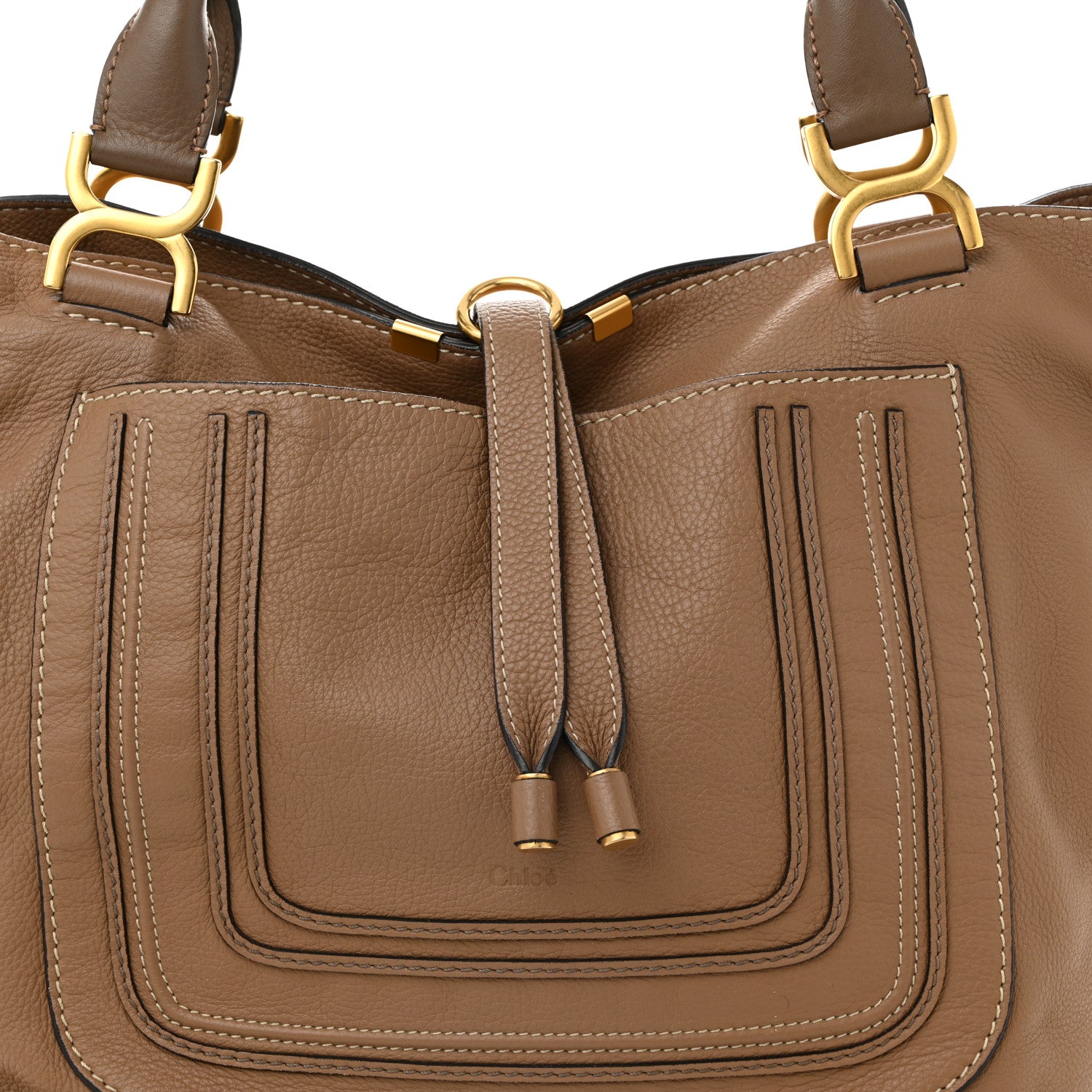Chloe Calfskin Large New Marcie Tote Nut 8 of 10