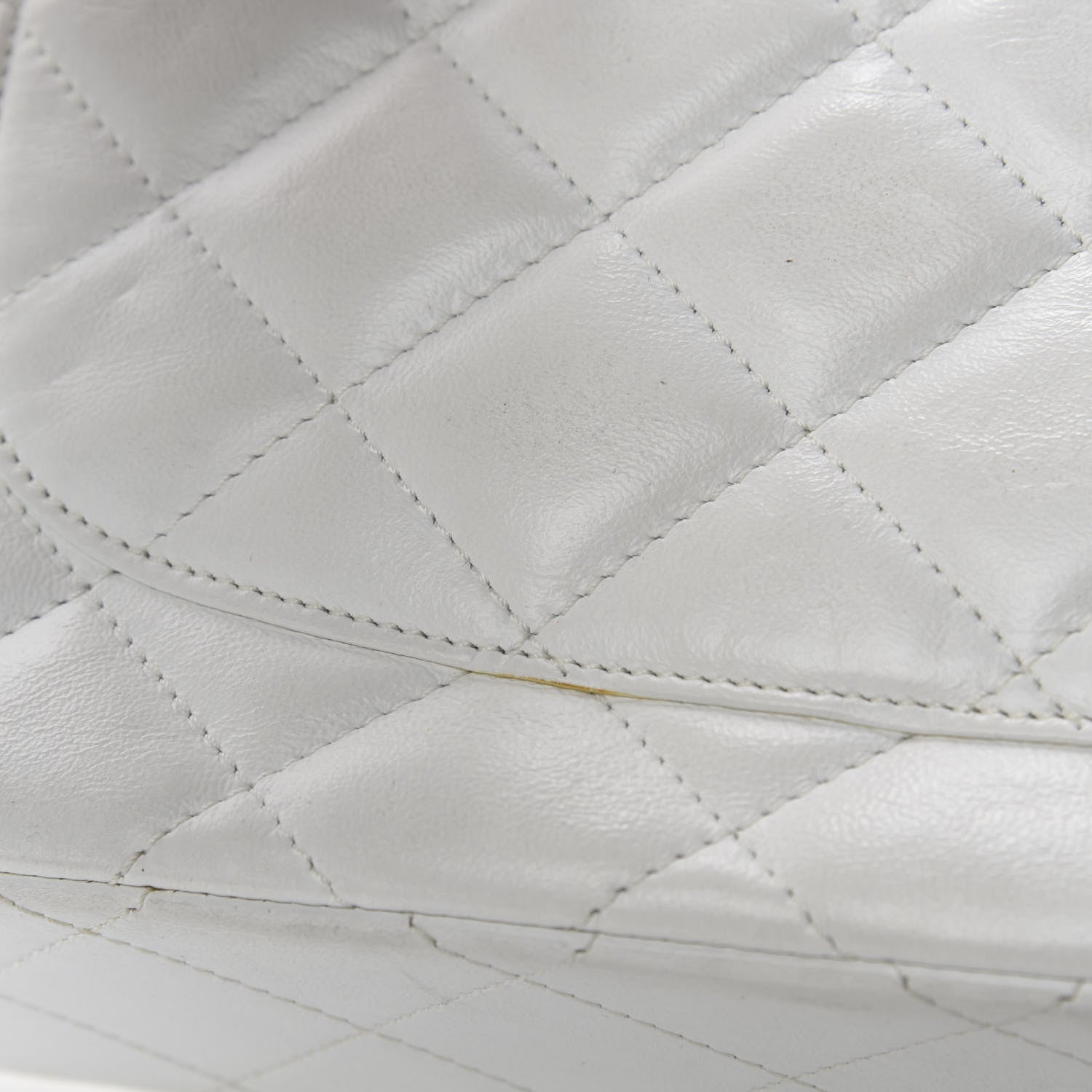 Chanel Lambskin Quilted Medium Double Flap White 17 of 21