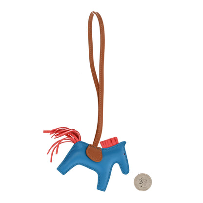 Hermes Milo Lambskin Grigri Rodeo Horse Bag Charm PM Blue Zanzibar 2 of 5