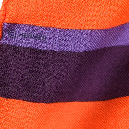 Hermes Cashmere Silk H Au Galop Shawl 140 Vermillon Violet 6 of 7