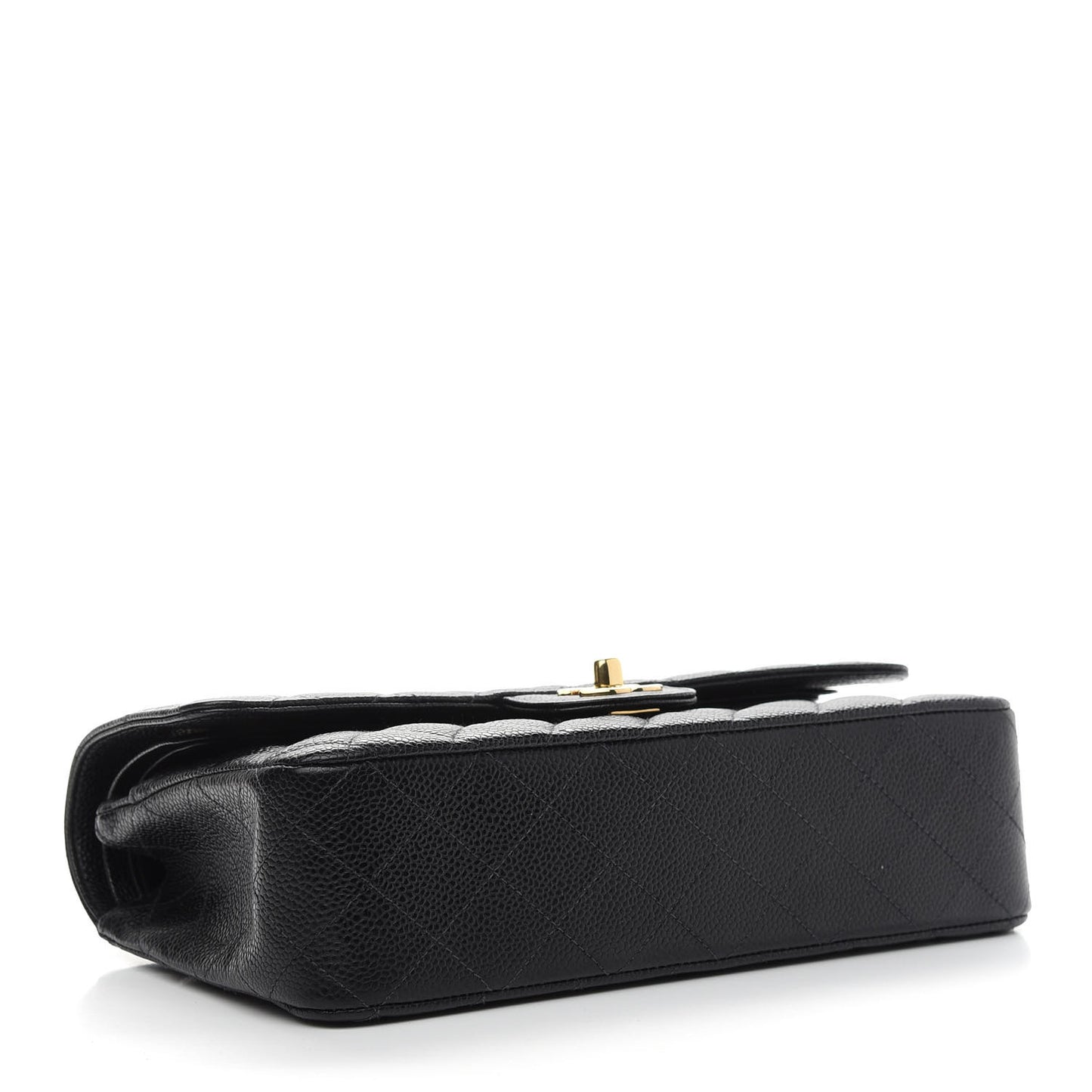 Caviar Quilted Medium Double Flap Black