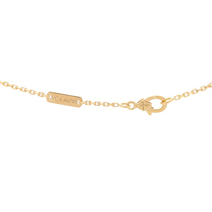 Van Cleef & Arpels 18K Yellow Gold Carnelian Vintage Alhambra Pendant Necklace 4 of 5