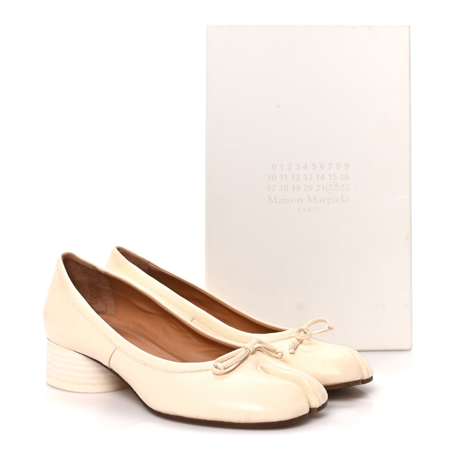Nappa Tabi Ballerina Pumps 39 White