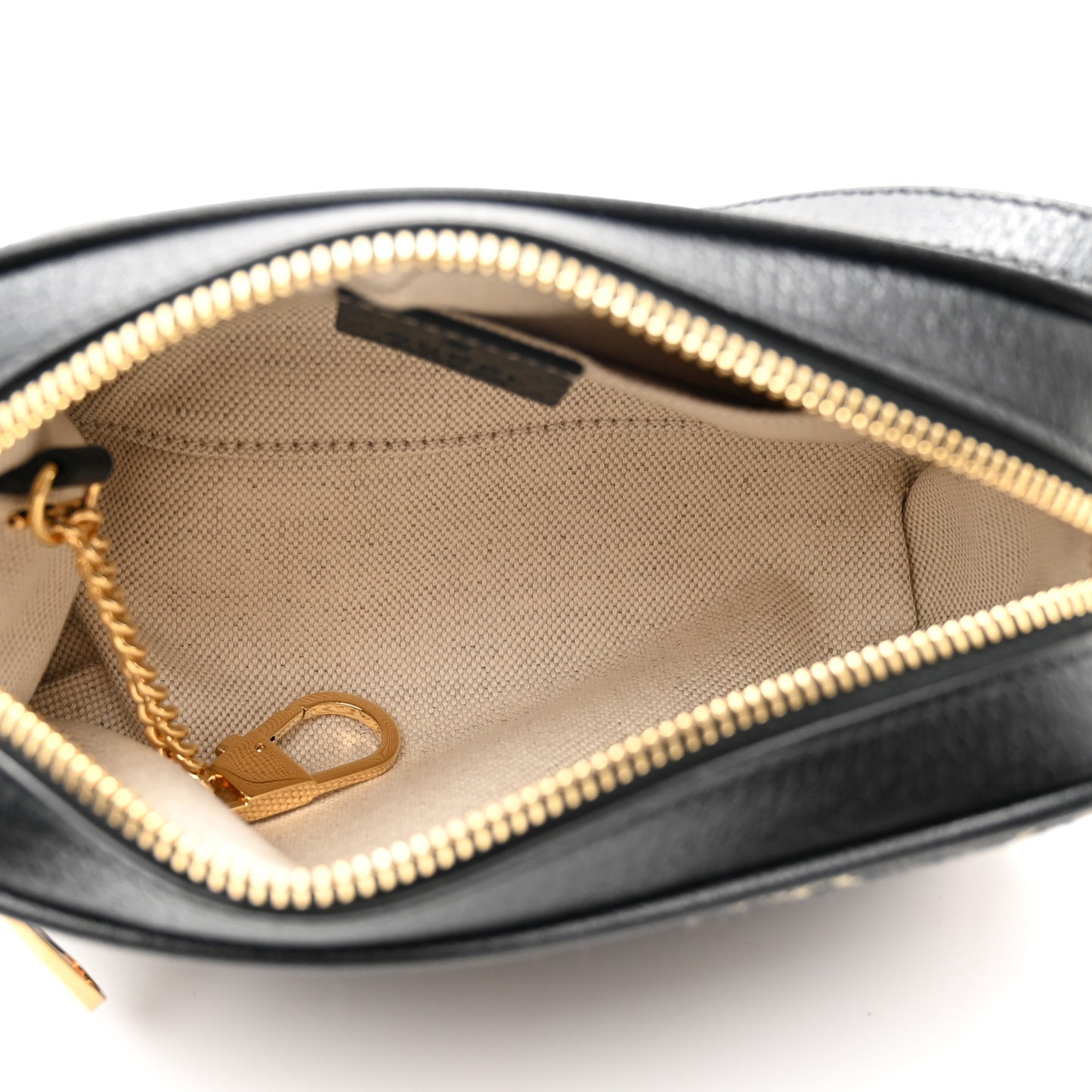Jacquard Black Denim GG Monogram Textured Dollar Calfskin Mini Ophidia Shoulder Bag Black Ivory