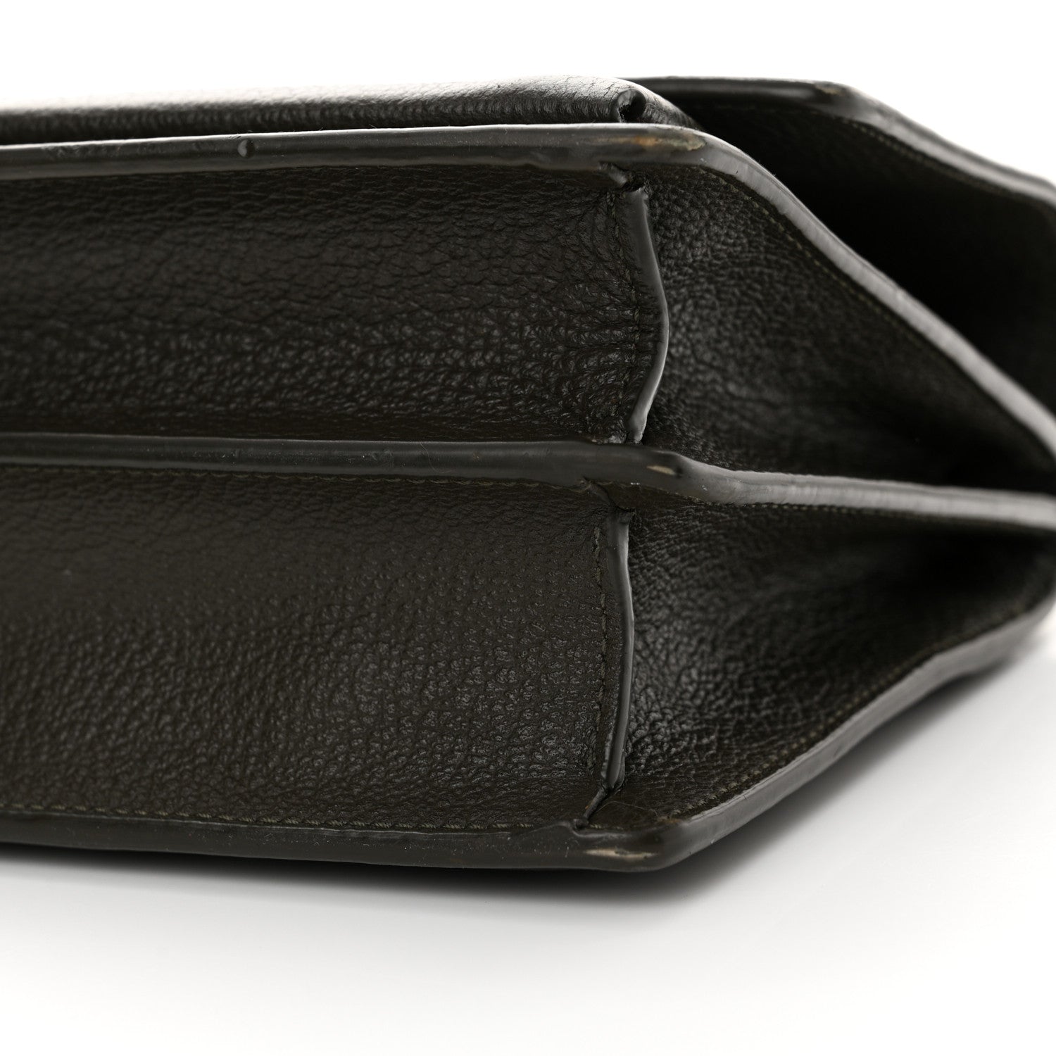 Saint Laurent Grained Calfskin Medium Monogram Sunset Satchel Dark Green 10 of 16