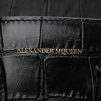Alexander McQueen Calfskin Crocodile Embossed Mini Heroine 21 Black 6 of 11