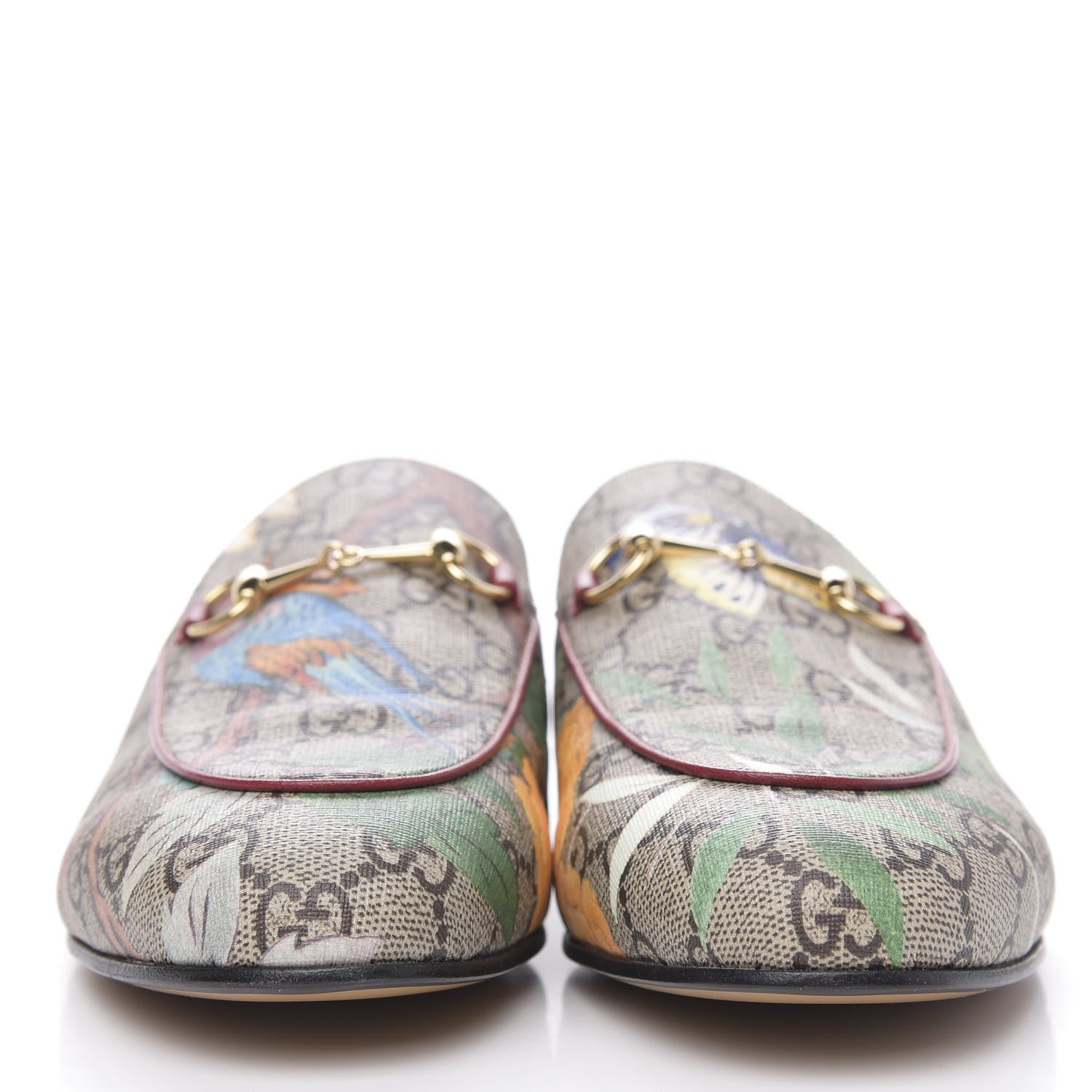 Gucci GG Supreme Monogram Tian Womens Princetown Slippers 39.5 Beige Ebony Multicolor 2 of 7