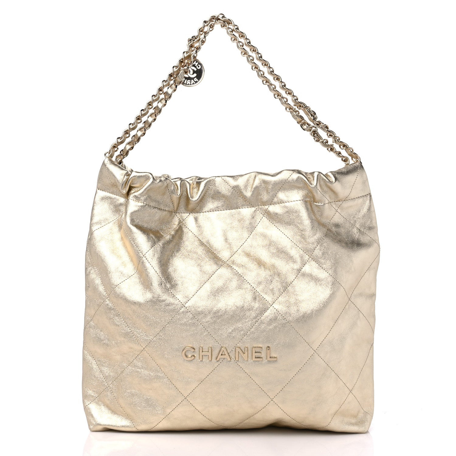 Chanel Metallic Calfskin Quilted Chanel 22 Golden 3 of 10