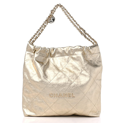 Chanel Metallic Calfskin Quilted Chanel 22 Golden 3 of 10