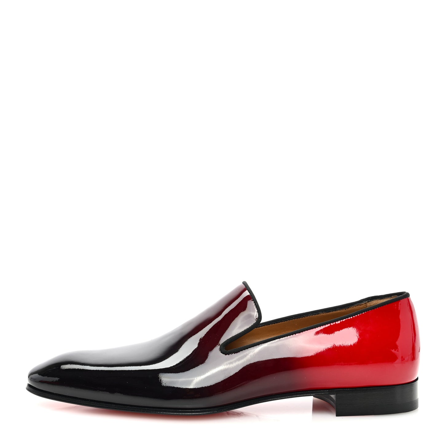 Patent Degrade Snakeskin Printed Mens Dandelion Flat Loafers 44 Black Red