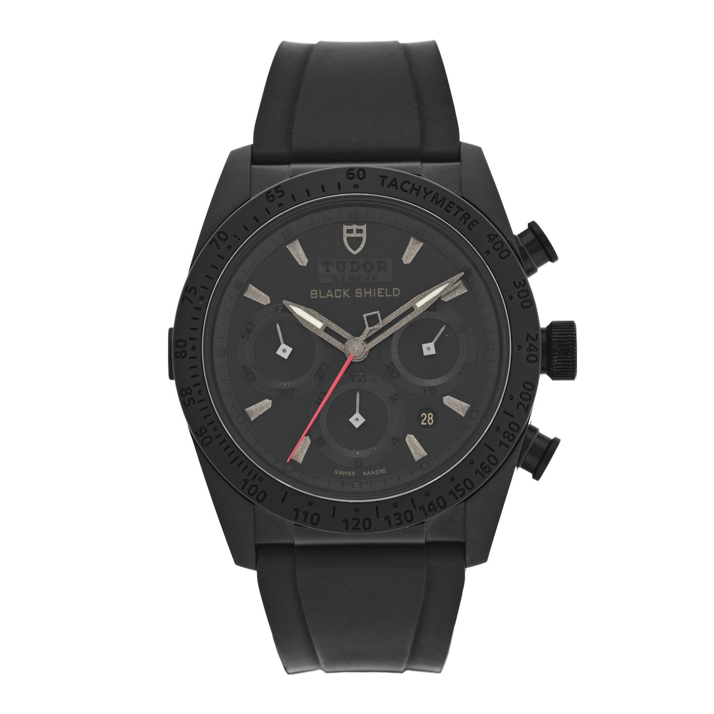Ceramic Rubber 42mm Fastrider Black Shield Automatic Watch Black 42000CN