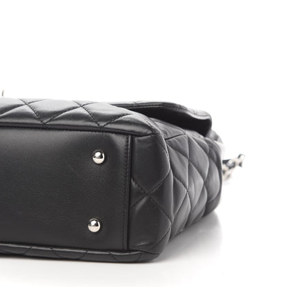 Chanel Lambskin Quilted Bowler Flap Shoulder Bag Black 8 of 9