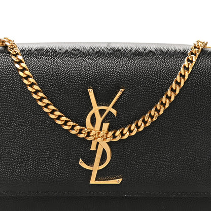 Saint Laurent Grain De Poudre Small Classic Monogram Kate Satchel Black 7 of 10