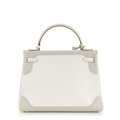 Hermes Togo Swift Ghillies Kelly 32 White Gris Perle 4 of 26