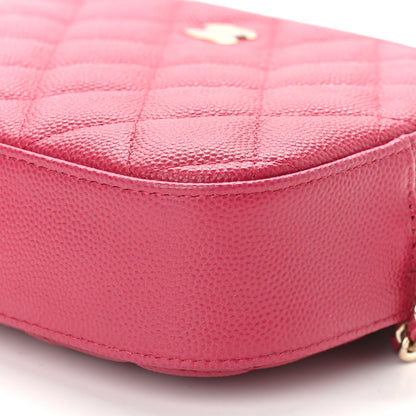 Chanel Caviar Quilted Camera Case Dark Pink 8 of 8