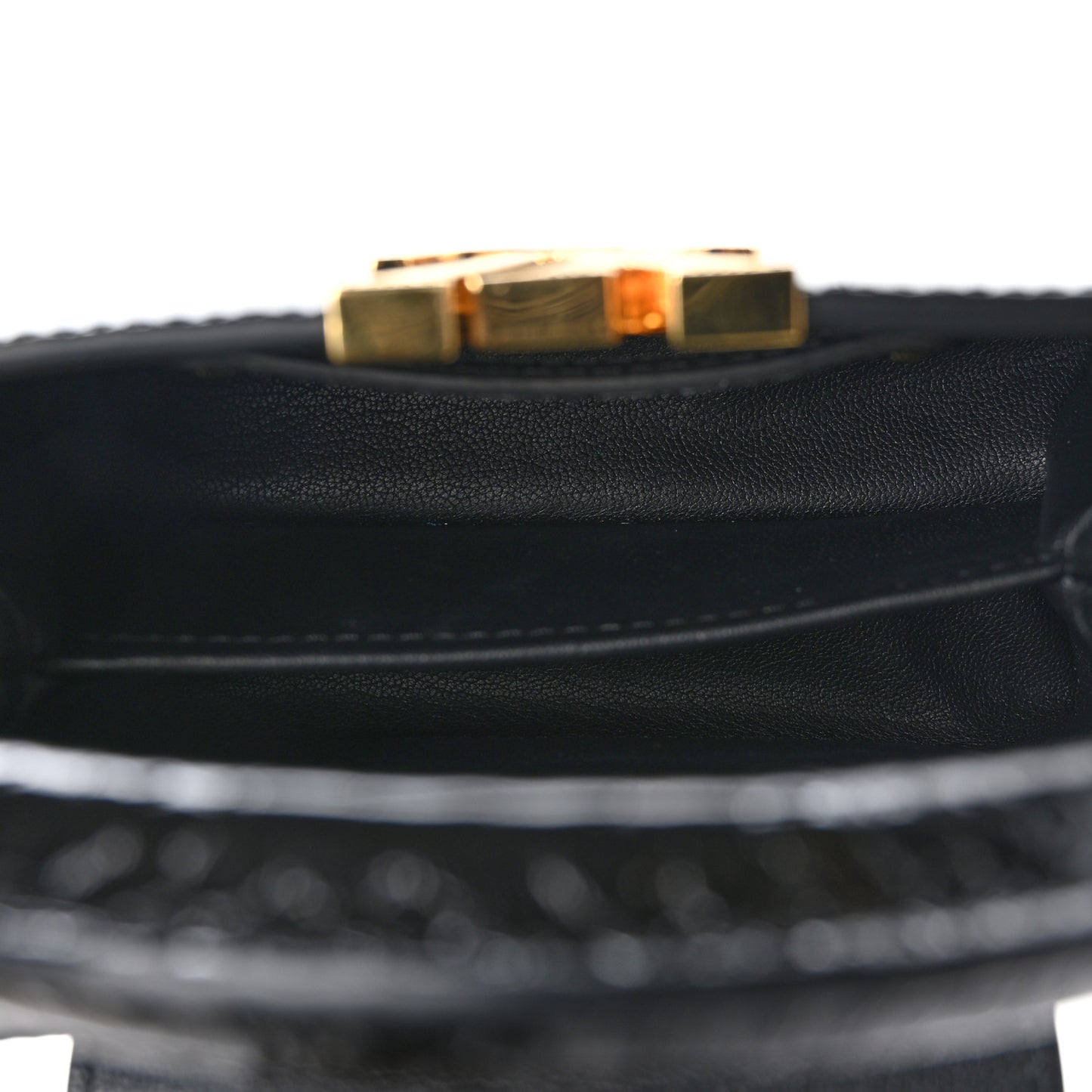 Snakeskin Flower Chain Capucines Mini Black