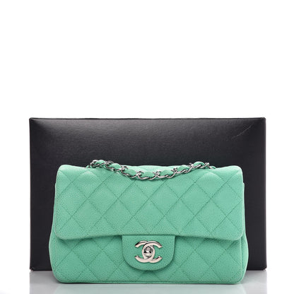 Chanel Iridescent Caviar Quilted Mini Rectangular Flap Green 9 of 9