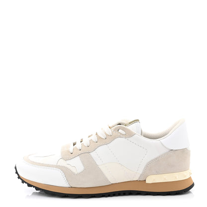 Valentino Garavani Fabric Suede L'Amour Mens Rockrunner Sneakers 42 White 1 of 17