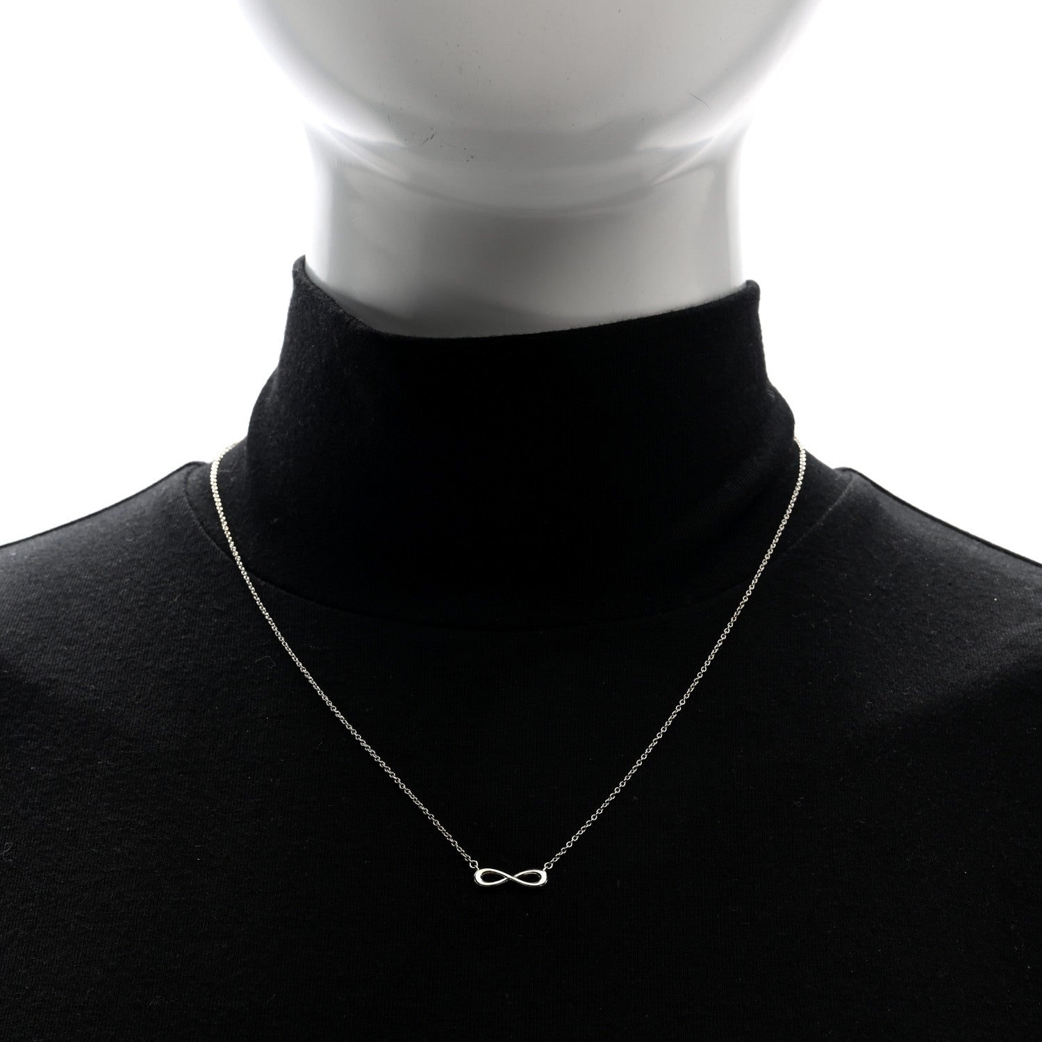 Tiffany Sterling Silver Mini Infinity Pendant Necklace 2 of 5