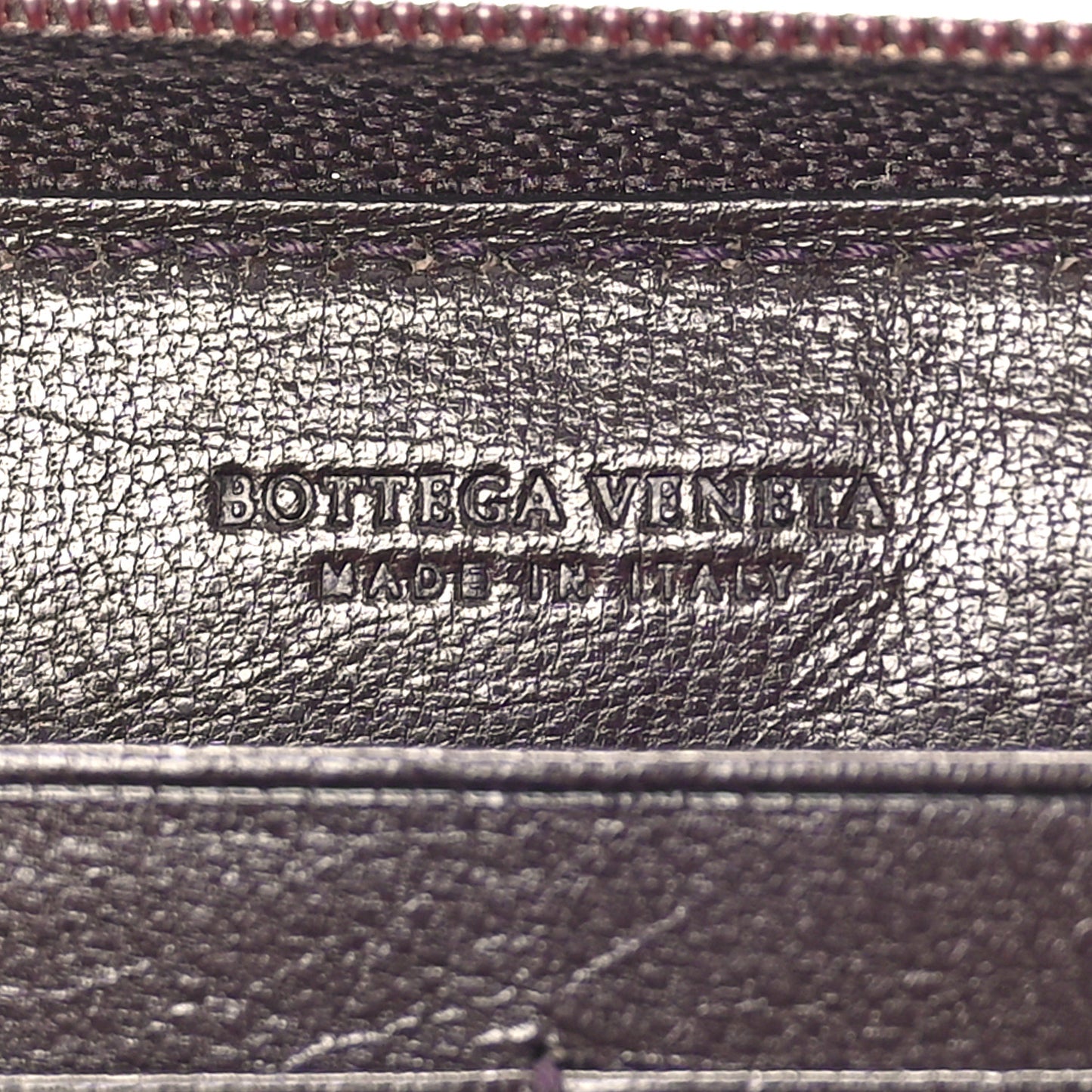 Nappa Intrecciato Zip Around Wallet Ebano