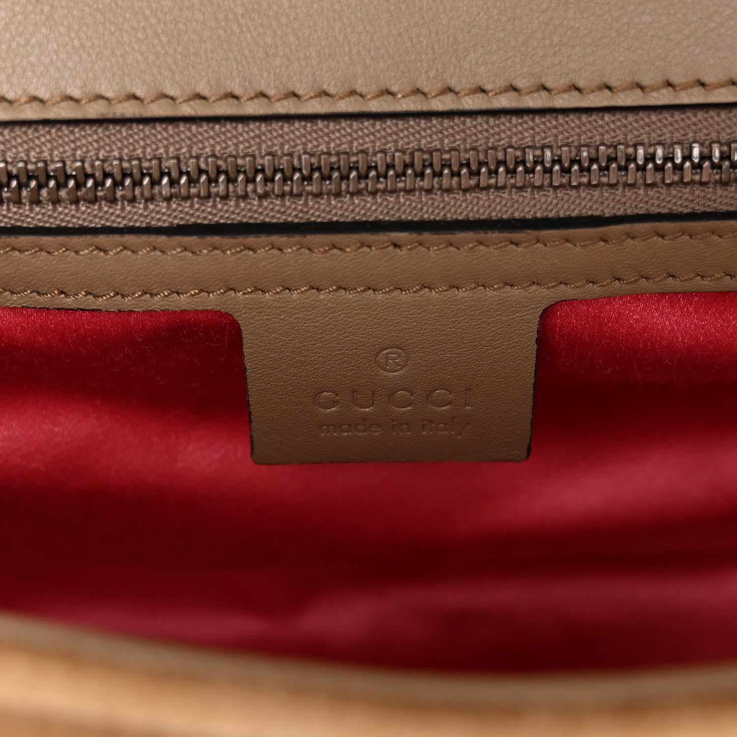 Gucci Velvet Matelasse Small GG Marmont Shoulder Bag Taupe 6 of 10