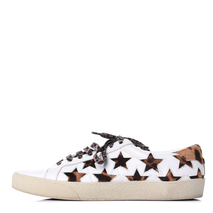 Saint Laurent Calfskin Pony Hair Star Court Sneakers 38 White 1 of 11