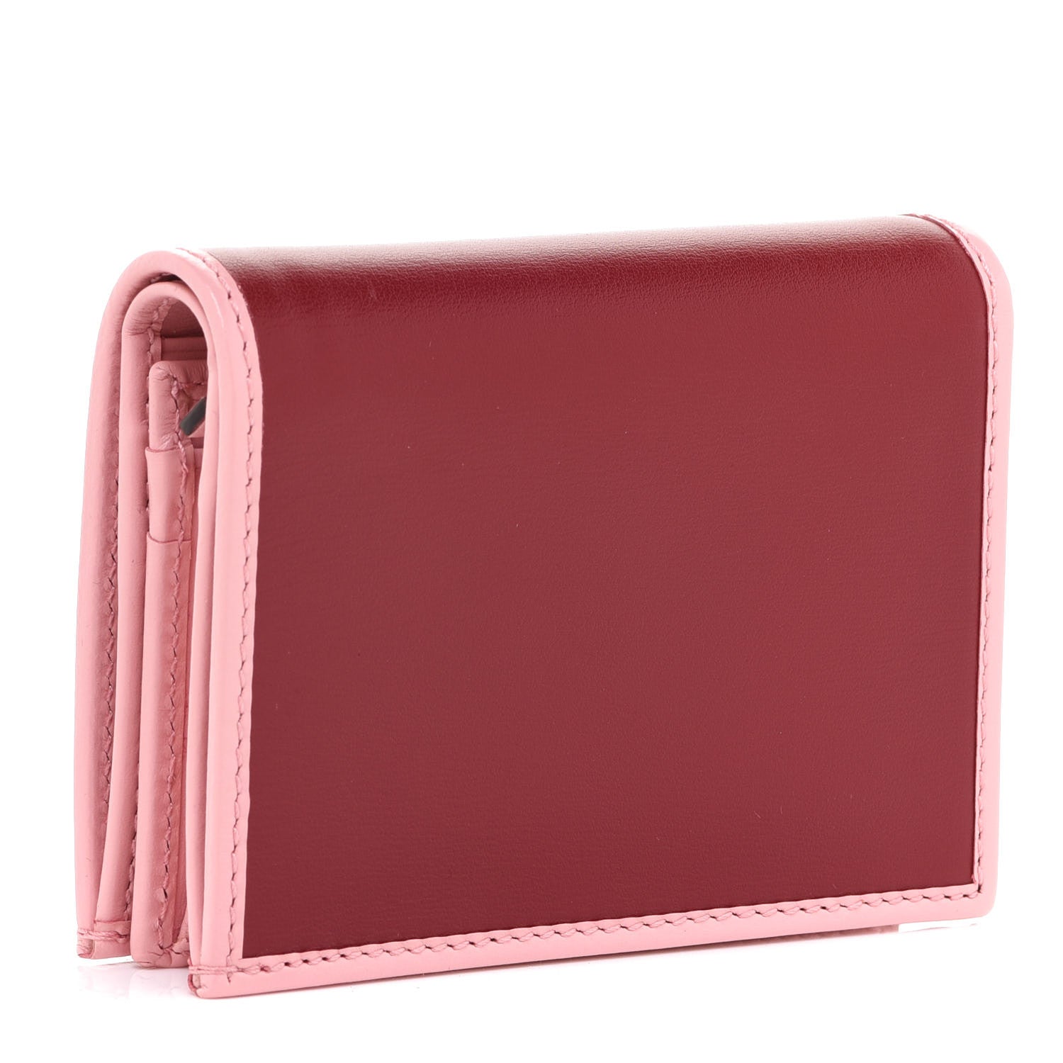 Gucci Boarded Plutone Calfskin Bi-Color Horsebit 1955 Card Case Wallet New Cherry Red Wild Rose 3 of 8