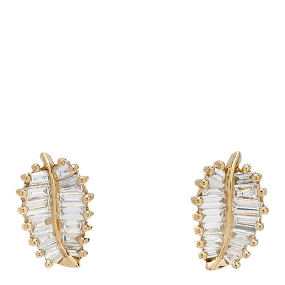 Anita Ko 18K Yellow Gold Diamond Small Palm Leaf Earrings 1 of 5