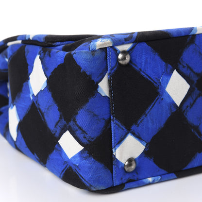 Chanel Canvas Printed XXL Airline Travel Flap Bag Black Blue White 6 of 10
