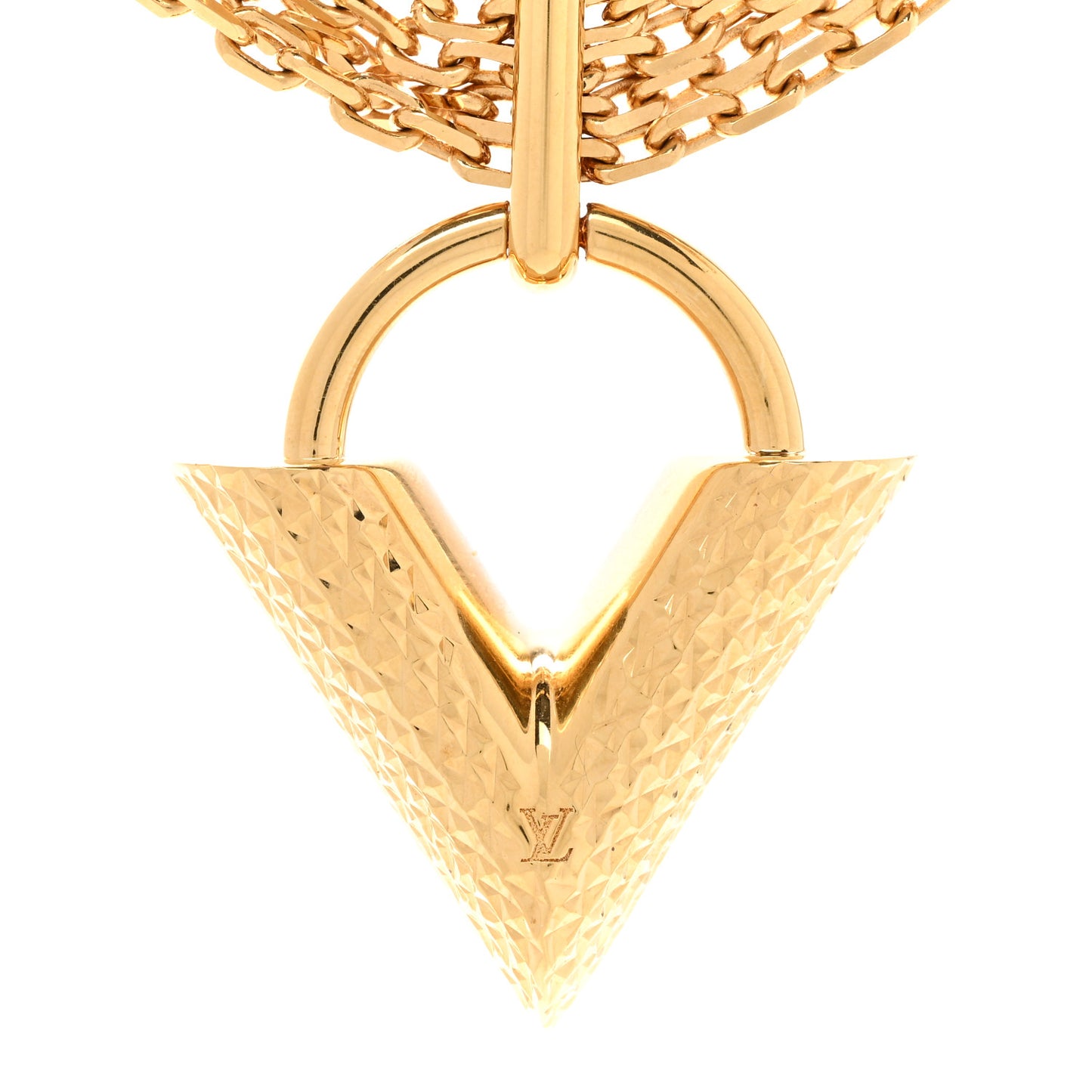Essential V Guilloche Choker Gold